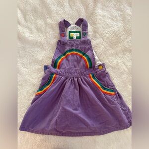 Mini Boden Kids’ Corduroy Pinafore Rainbow Dress in‎ Aster Purple Size 4-5Y